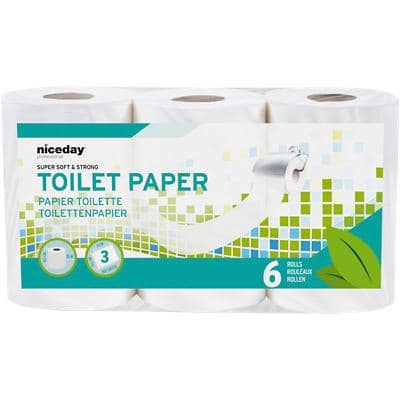 Niceday Professional Standard Toilet Roll 3 Ply 4708252 6 Rolls of 200 Sheets
