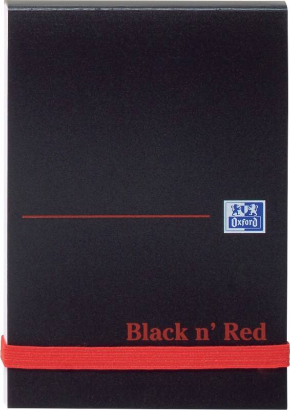 OXFORD Notebook Black n' Red A7 Plain Casebound PP (Polypropylene) Hardback Black, Red 192 Pages 96 Sheets