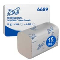 Scott Performance Interfolded Hand Towels 6689 1 Ply M-fold White 274 Sheets Pack of 15