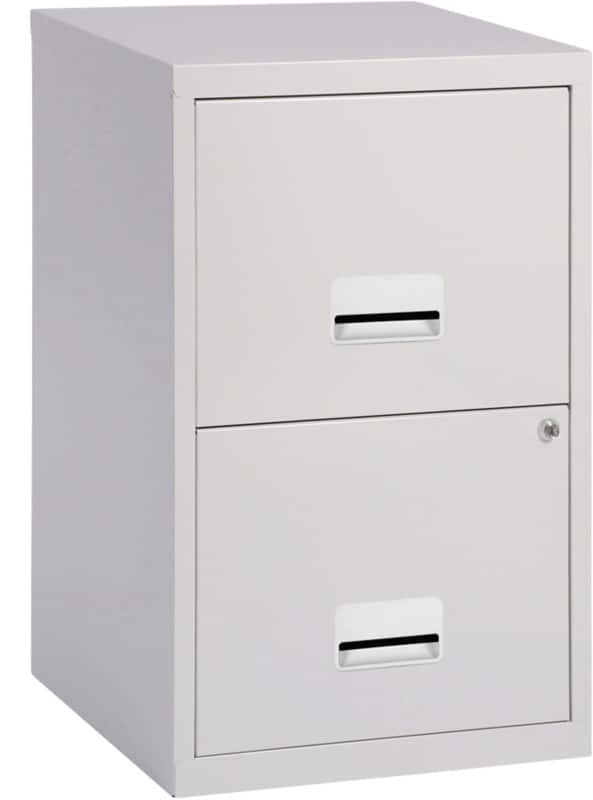 Pierre henry maxi steel filing cabinet with 2 lockable drawers 400 x 400 x 660 mm grey