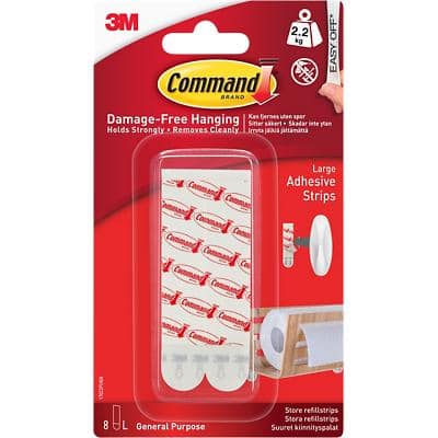 Command™ Large Mounting Strip 2.2 kg Holding Capacity White Pack of 6