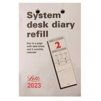 Letts System Desk Diary Refill A6 Day per Page 2023 White English