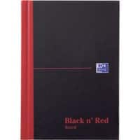 OXFORD Notebook Black n' Red A6 Ruled Casebound Cardboard Hardback Black, Red 192 Pages