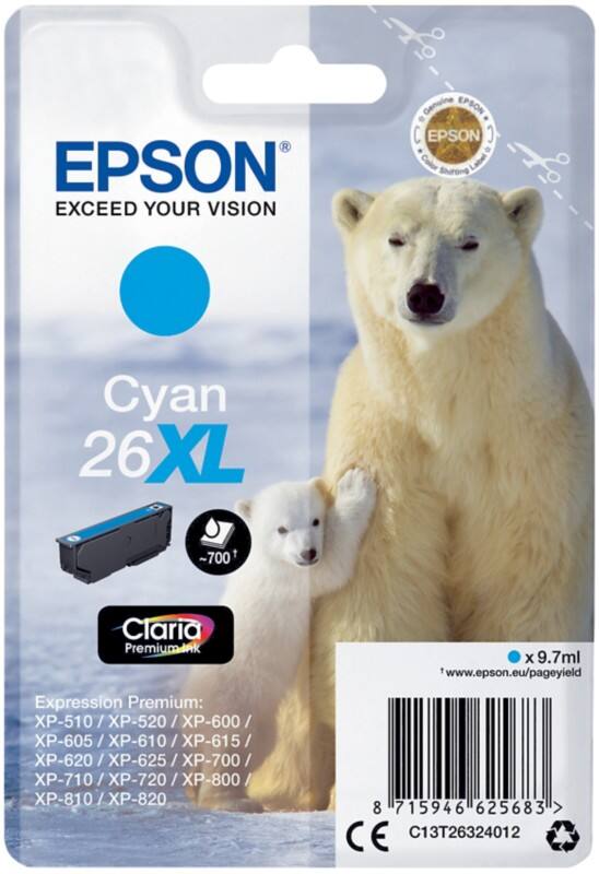 Epson 26XL Original Ink Cartridge C13T26324012 Cyan