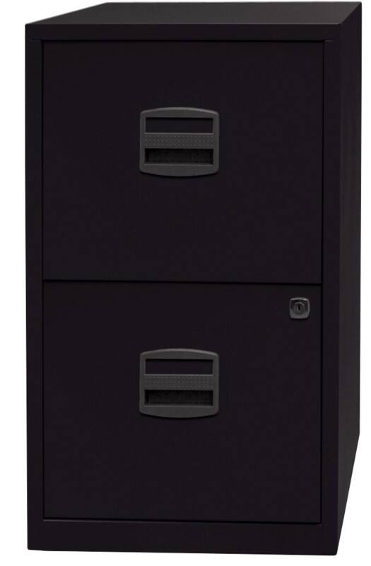 Bisley PFA Steel Filing Cabinet 2 Drawers Lockable 413 x 400 x 672 mm Black