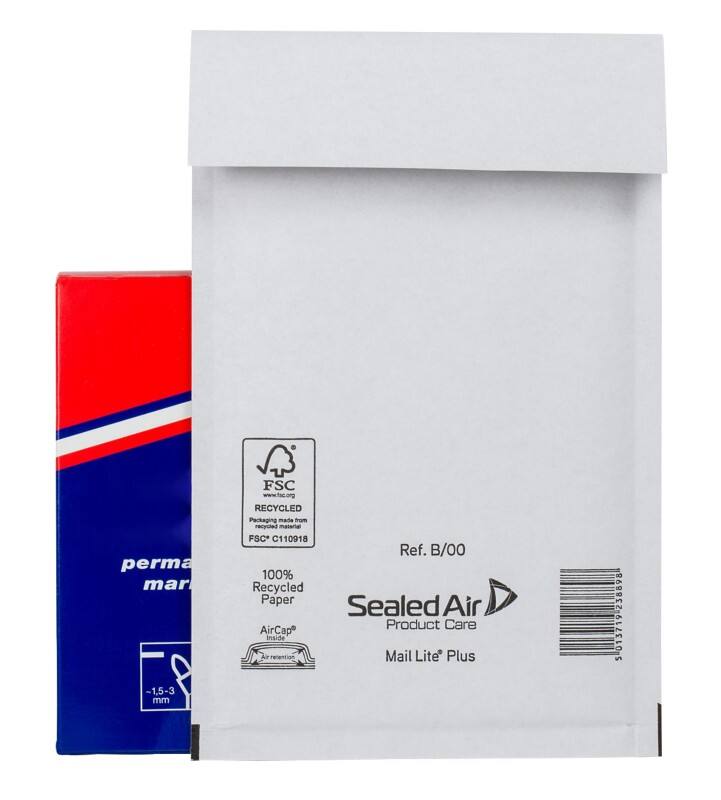 Mail Lite Plus Mailing Bag B/00 White Plain 120 (W) x 210 (H) mm Peel and Seal Pack of 100