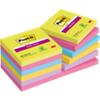 Post-it Super Sticky Notes 76 x 76 mm Rainbow Assorted Colours Square 12 Pads of 90 Sheets