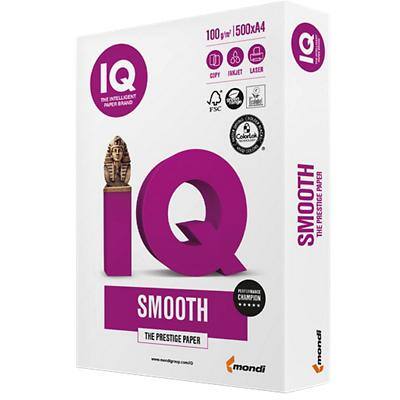 IQ Smooth A4 Printer Paper White 100 gsm Smooth 500 Sheets