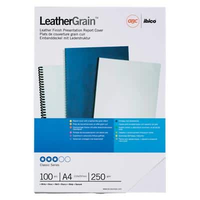GBC Binding Covers A4 Leather Grain 250 gsm Black Pack of 100