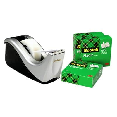Scotch Tape Dispenser C60 + Magic Tape 19mm x 33m Invisible 4 Rolls