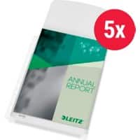 Leitz Premium Expanding Punched Pockets 4757 A4 With Flap Embossend PVC 170 Micron Pack of 5