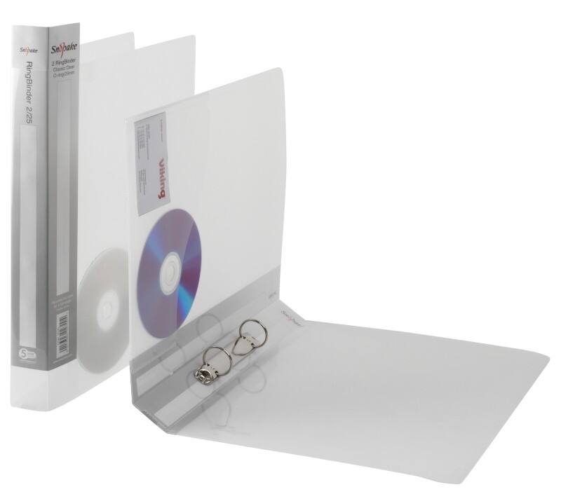 Snopake 25 mm Ring Binder PP (Polypropylene) A4 2 Rings Transparent Classic