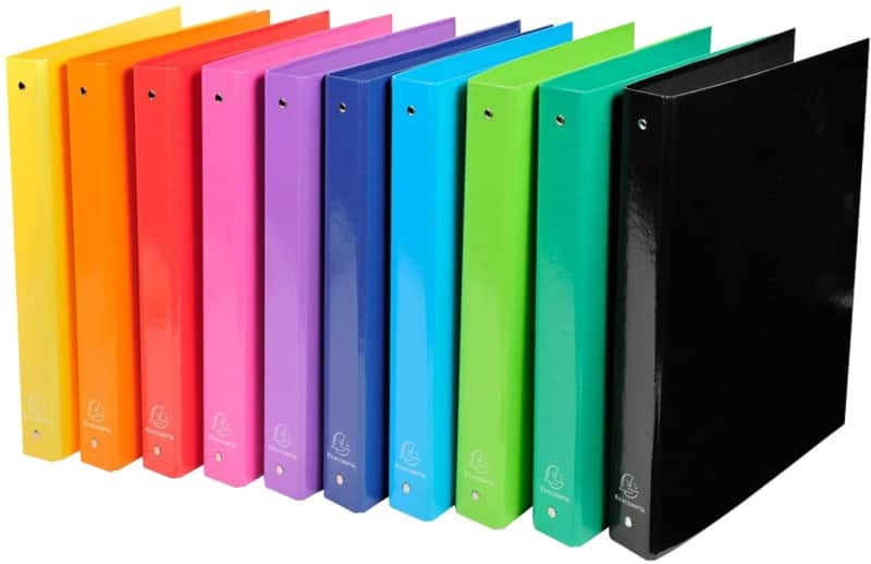 Exacompta 30 mm Ring Binder PP (Polypropylene) A4 4 Rings Assorted Pack of 10