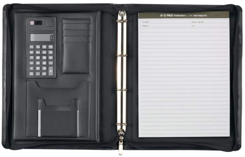 Monolith Deluxe Zip Folder A4 Faux Leather Black 2827