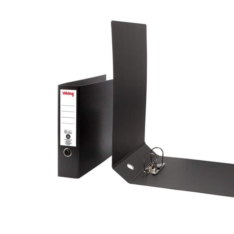 Viking Wide Lever Arch File A3 75 mm Black 2 Rings Cardboard Landscape