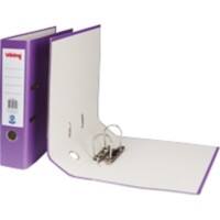 Office Depot Lever Arch File A4 Portrait 75 mm Violet 2 ring Cardboard Matt Portrait