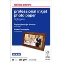 Office Depot Professional Inkjet Photo Paper, High Gloss, 100 x 150mm, 280gsm