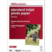 Office Depot Photo Paper Glossy A4 180 gsm White 100 Sheets