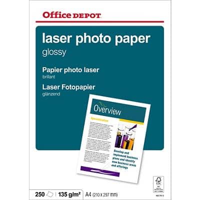 Office Depot Laser Photo Paper A4 135 gsm White 250 Sheets