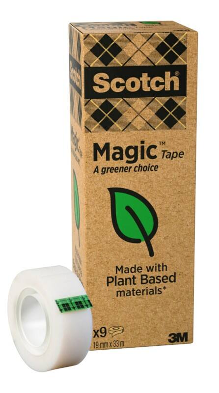 Scotch Magic Tape Transparent 19 mm x 33 m Small Core PP (Polypropylene) Pack of 9