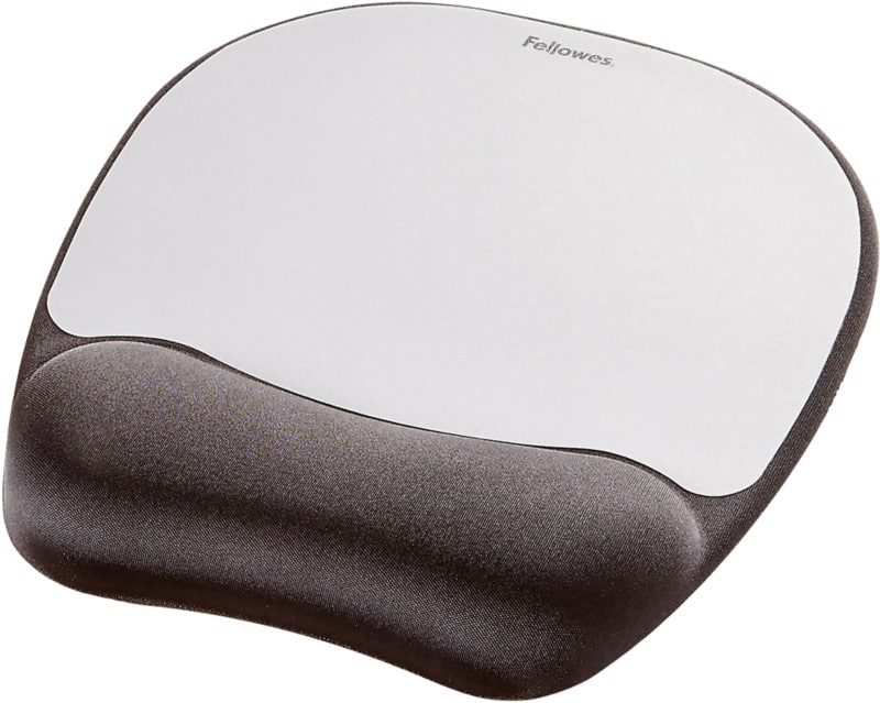 Fellowes Memory Foam Mouse Pad Black, Silver