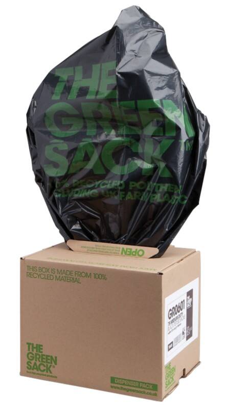 Green Sack Medium Duty Bin Bags 70 L Black PE (Polyethylene) 24 microns Pack of 75
