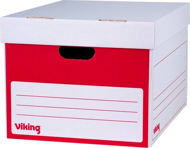Viking Cardboard Archive Box Red Pack of 4