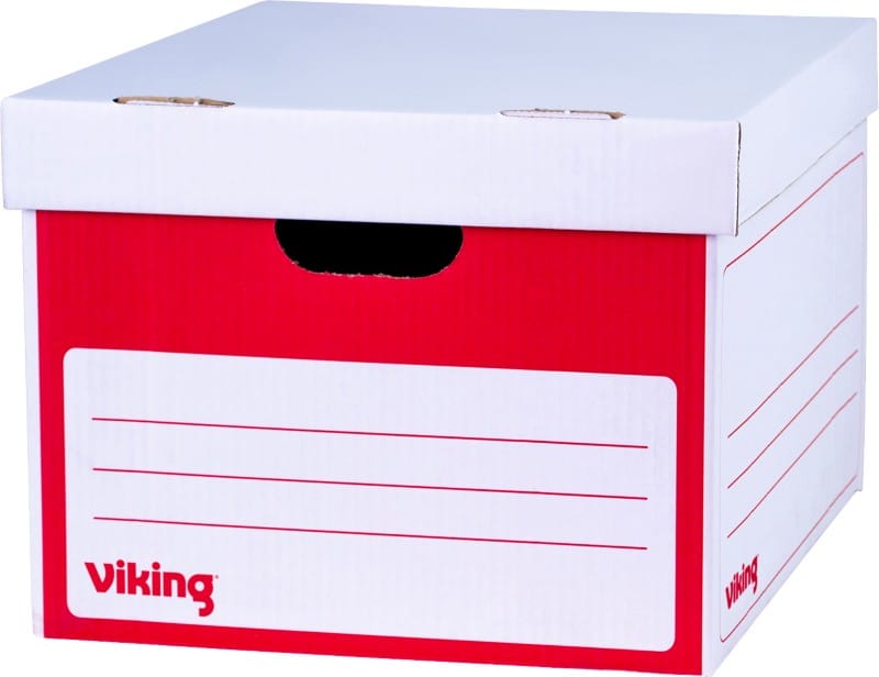 Viking Cardboard Archive Box Red Pack of 10
