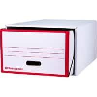 Office Depot Storage Drawers Red, White 433 (W) x 568 (D) x 310 (H) mm Pack of 2