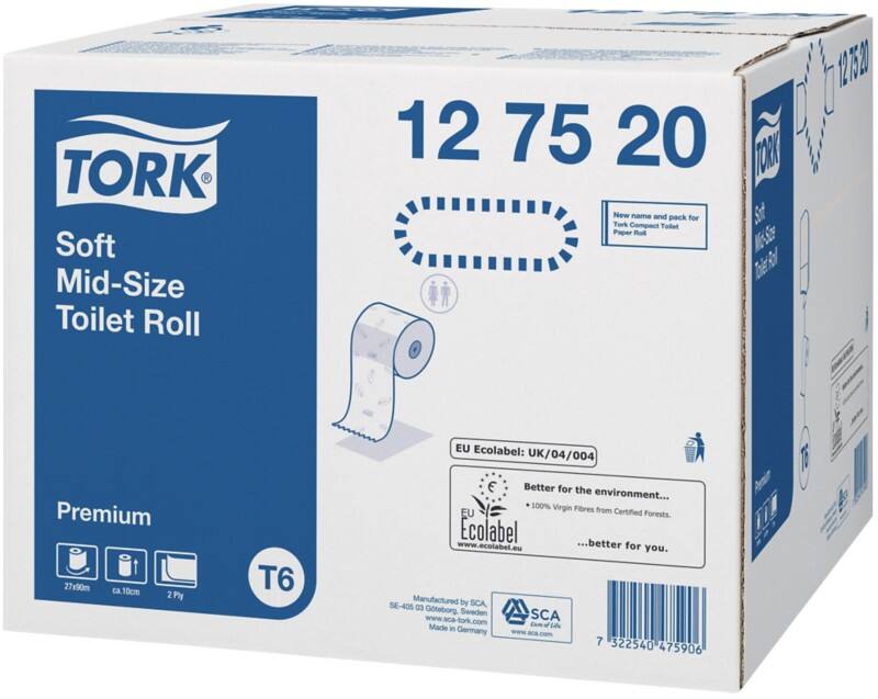 Tork T6 Premium Toilet Roll 2 Ply 127520 27 Rolls