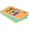 Post-it Super Sticky Notes 152 x 102 mm Assorted Rectangular Ruled 3 Pieces of 45 Sheets