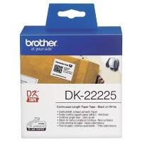 Brother QL Label Roll Authentic DK-22225 DK-22225 Adhesive Black on White 38 mm