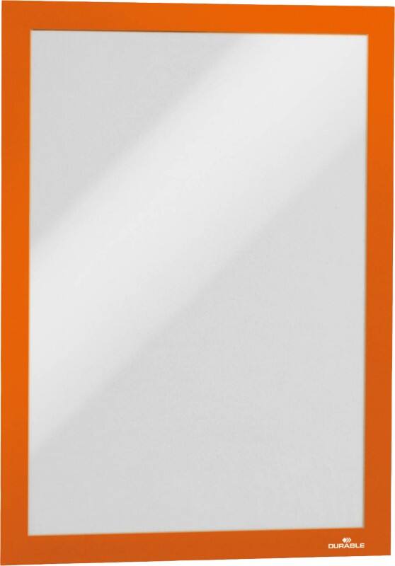 DURABLE DURAFRAME A4 Display Frame Adhesive, Magnetic Orange Adhesive PVC (Polyvinyl Chloride) 487209 23.4 (W) x 0.6 (D) x 32.6 (H) cm 487209 Pack of 2