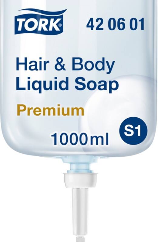 Tork Premium Hair and Body Wash Liquid S1 Blue 420601 1 L