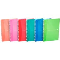 OXFORD Office My Colours A5 Wirebound Assorted Poly Cover Notebook Ruled 180 Pages Pack of 5
