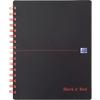 OXFORD Meeting Book Black n' Red A5+ Ruled Spiral Bound PP (Polypropylene) Hardback Black, Red Perforated 160 Pages