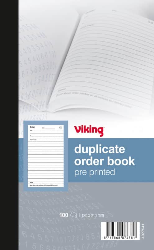 Viking Duplicate Book Special format Ruled Glued Assorted Perforated 4927941 200 Sheets