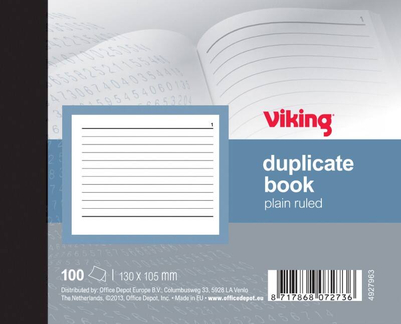 Viking Ruled Duplicate Book 10 x 15 cm 200 Sheets