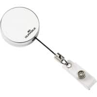 DURABLE Chrome Badge Reel Silver Pack of 10