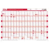 Viking 16 Months  Year Planner 2026, 2027 English 91 (W) x 61 (H) cm Red