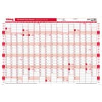 Viking 16 Months Unmounted Year Planner 2025, 2026 English 91 (W) x 61 (H) cm Red