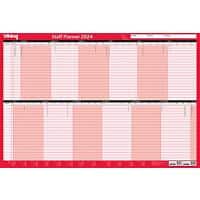 Office Depot Wall Mounted Staff Planner 2021 Landscape Red 91 x 61 cm