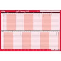 Viking Staff Planner 2025 Yearly English 91 (W) x 61 (H) cm Red
