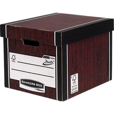 Bankers Box Premium Presto Tall Archive Boxes Woodgrain 303(H) x 342(W) x 400(D) mm Pack of 10