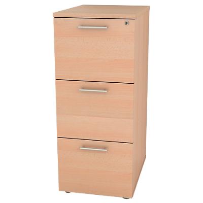 Realspace Filing Cabinet with 3 Lockable Drawers 490 x 550 x 1072mm Beech