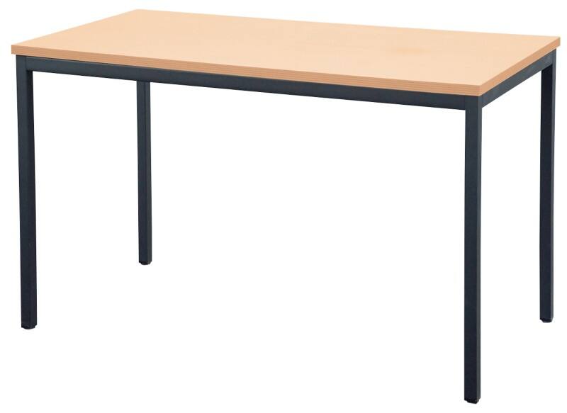 Niceday reunion rectangular table beech mfc (melamine faced chipboard), steel black 1,200 x 600 x 750 mm