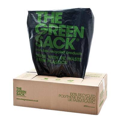 Green Sack Heavy Duty Bin Bags 80 L Black PE (Polyethylene) 24 Microns Pack of 200