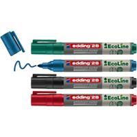 edding Whiteboard Marker EcoLine 28 Bullet 3 mm Black / Red / Blue / Green 4 Pieces