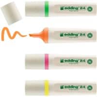 edding EcoLine 24 Highlighter Assorted Medium Chisel 2-5 mm Refillable Pack of 4