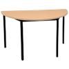 Niceday Semi-circular Table Beech MFC (Melamine Faced Chipboard), Steel Black 1,200 x 600 x 750 mm